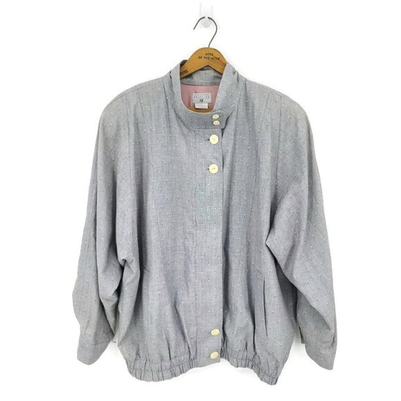 George Georgiou Jackets & Blazers - VTG George Georgiou Blazer Jacket Womens 12 Grey 80s Shoulder Pads